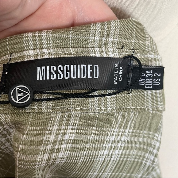 Missguided Oversized Shirt Dress in Sage Gingham-Green- Size 2- NWOT - Picture 10 of 11